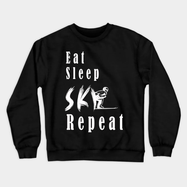 eat sleep ski repeat Crewneck Sweatshirt by dex1one